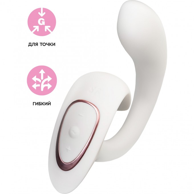 Вагинально-клиторальный вибратор SATISFYER G FOR GODDESS 1, белый, 27 см 4065885