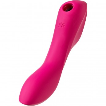 Вакуум-волновой бесконтактный стимулятор клитора SATISFYER Curvy Trinity 3, силикон, красный